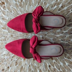 Women's Loft red bow flats shoes